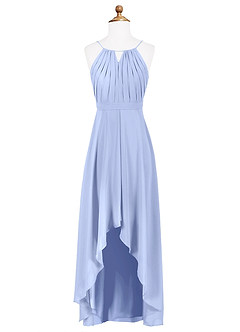 Azazie Oaklynn Junior Robe Trapèze en Mousseline de soie Plissée Eis image6