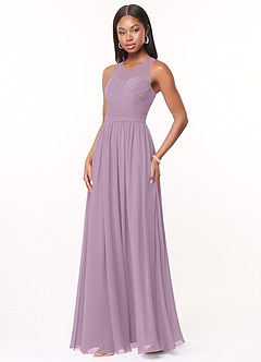 Azazie Nina Bridesmaid Dresses Wisteria A-Line Pleated Chiffon Dress image4