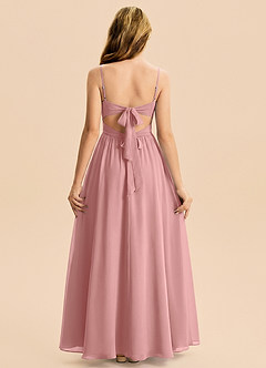 Azazie Zeya Junior Vestido Rosa Polvorienta de Gasa de Corte en A image2