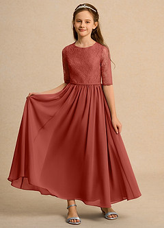 Azazie Pippin Junior Formal Flower Girl Klänningar Klä A-Line i Spets image6