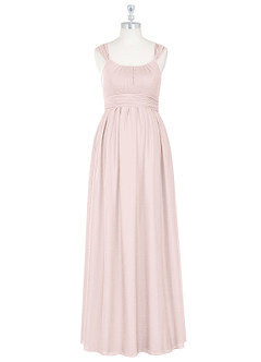 Azazie Melanie Final Sale Empire Pleated Mesh Floor-Length Dress image6