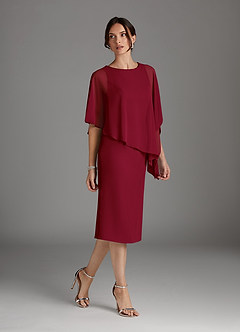 Azazie Sparrow Mother of the Bride Dresses Burgundy Sheath Sequins Chiffon Dress image5