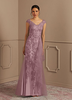 Azazie Melena Mère de la mariée Robes Robe Sirène en Tulle Dentelle Rose Poussiéreuse image1