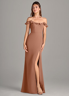Azazie Callie Bridesmaid Dresses Bronzer Mermaid Side Slit Chiffon Convertible Dress image7