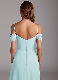 Azazie Marley Bridesmaid Dresses Sea Glass A-Line Off the Shoulder Chiffon Convertible Dress image9