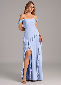 Azazie Sloane Jurken voor bruidsmeisjes Jurk van Chiffon met A-Lijn Sweetheart Halslijn Ijs image4