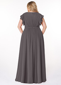 Azazie Daphne Modest Bridesmaid Dresses A-Line Ruffled Chiffon Floor-Length Dress image7
