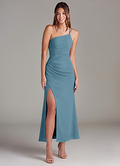 Azazie Eren Abiti da Damigella Abito Sirena in Chiffon Monospalla Bermuda image3