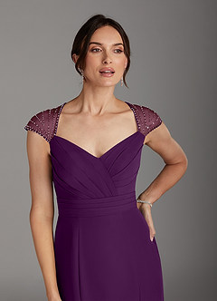 Azazie Blanchett Mother of the Bride Dresses Grape Mermaid Sequins Chiffon Dress image7