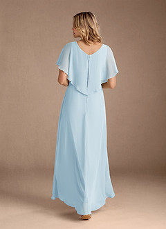 Azazie Eliza Mother of the Bride Dresses Sky Blue A-Line V-Neck Pleated Chiffon Dress image5