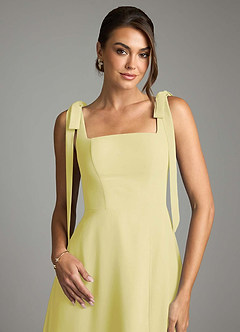 Azazie Debra Bridesmaid Dresses Lemon Sorbet A-Line with Pockets Chiffon Convertible Dress image2