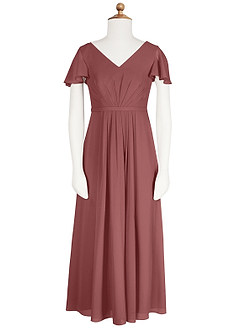 Azazie Peony Junior A-Linie Plissee Chiffon Kleid Amethyst image6