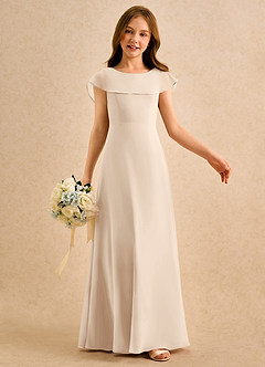 Azazie Kittie Girls Formal Flower Girl Klänningar Klä A-Line i Chiffong image6