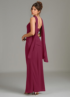 Azazie Whitley Bridesmaid Dresses Mulberry Mermaid Strapless Chiffon Dress image2