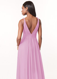 Azazie Maren Brautjungfernkleider A-Linie Plissee Chiffon Kleid Bonbonrosa image5