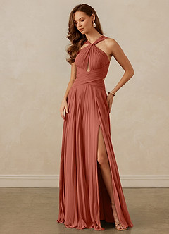 Christian Siriano Bridal for Azazie 1009 Bridesmaid Dresses Clay A-Line Pleated Chiffon Dress image8