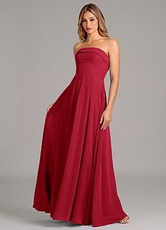 Azazie Lucienne Bridesmaid Dresses Scarlet A-Line Strapless Chiffon Convertible Dress image1