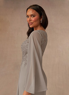 Azazie Perry Mother of the Bride Dresses Mermaid V-Neck Lace Chiffon Floor-Length Dress image5