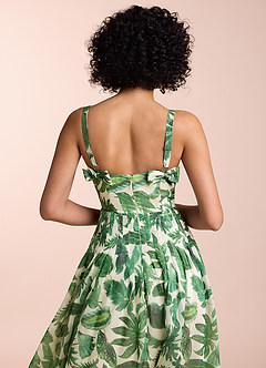 Vestido Estampado De Palmeras Verdes Midi Hailey image7