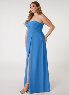 Azazie Arabella Allure Bridesmaid Dresses Blue Jay A-Line Sweetheart Neckline Chiffon Convertible Dress image16