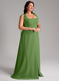 Azazie Debra Bridesmaid Dresses Basil A-Line with Pockets Chiffon Convertible Dress image12