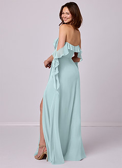 Barbie ♥ Azazie Bridesmaid Dresses Mist A-Line Off the Shoulder Chiffon Convertible Dress image3