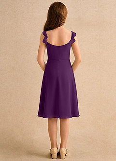 Azazie Pup Girls Formal Flower Girl Dresses Grape A-Line Pleated Chiffon Dress image2