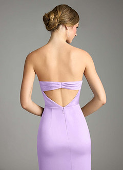 Azazie Leonis Bridesmaid Dresses Lilac Mermaid Pleated Stretch Satin Convertible Dress image7