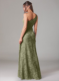 Azazie Ellianna Bridesmaid Dresses Pistachio A-Line One Shoulder Floral Burnout Dress image4