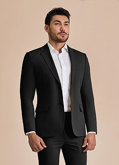 front William Black Comfort Blend  Suit Jacket