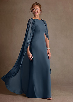 Azazie Artemisia vestidos de madre de la novia Vestido de Neptuno de Gasa de Corte Recto con Encaje image2