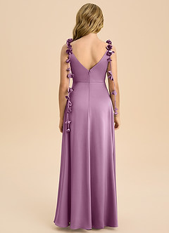 Azazie Gumdrop Junior Wisteria Empire Pleated Stretch Satin Dress image7