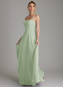Azazie Elita Bridesmaid Dresses Dusty Sage A-Line Pleated Chiffon Dress image6