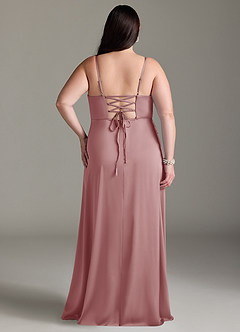 Azazie Marchella Bridesmaid Dresses Dusty Rose A-Line Corset Stretch Satin Dress image8