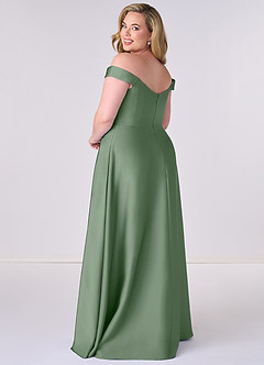 Barbie ♥ Azazie Bridesmaid Dresses Matcha A-Line Off the Shoulder Stretch Satin Convertible Dress image8