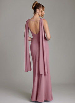 Azazie Essence Bridesmaid Dresses Vintage Mauve Sheath Chiffon Dress image2
