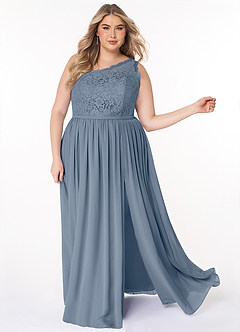 Azazie Demi Bridesmaid Dresses Twilight A-Line One Shoulder Chiffon Dress image13