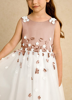 Azazie Eleni Sukienki dla dziewczynek sypiących kwiaty Suknia balowa Ukłon Tiul Długość kostki Sukienka image7