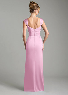 Azazie Filippa Bridesmaid Dresses Candy Pink A-Line Pleated Stretch Satin Dress image2