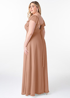 Azazie Syenna Bridesmaid Dresses Champagne Rose A-Line Ruched Chiffon Dress image9