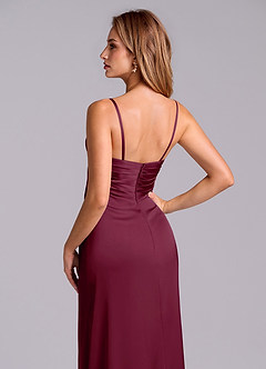 Azazie Sabrine Final Sale Mulberry A-Line Sweetheart Neckline Stretch Satin Dress image7