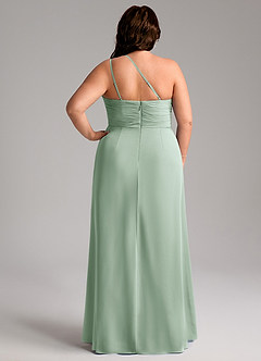 Azazie Eren Bridesmaid Dresses Agave Sheath One Shoulder Chiffon Dress image9