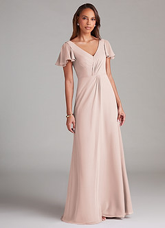 Azazie Soren Bridesmaid Dresses Rose Petal A-Line Ruched Chiffon Dress image1