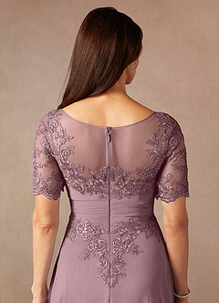 Azazie Raissa Mother of the Bride Dresses Dusty Rose A-Line Lace Chiffon Dress image8