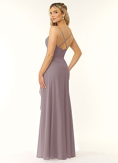 Azazie Naeem Bridesmaid Dresses Dusk A-Line V-Neck Ruffle Chiffon Dress image4