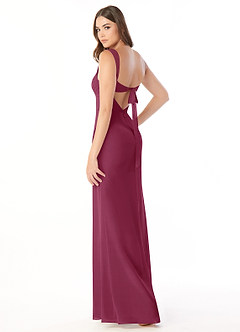 Azazie Audre Bridesmaid Dresses Mulberry Mermaid Pleated Chiffon Dress image4
