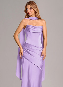 Azazie Pelagia Abiti da Damigella Abito Convertibile Sirena in Raso Elasticizzato Corsetto Lilla image5