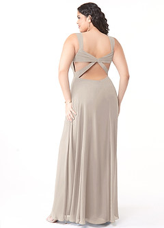 Azazie Nahrin Bridesmaid Dresses Frost A-Line V-Neck Pleated Chiffon Dress image10