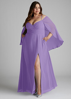 Azazie Cienna Jurken voor bruidsmeisjes Jurk van Chiffon met A-Lijn Off the Shoulder Tahiti image9