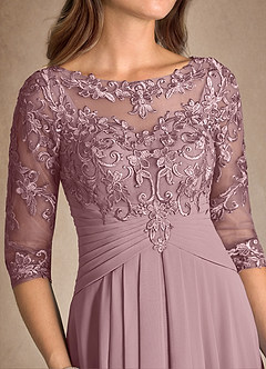 Azazie Marietta Mother of the Bride Dresses Dusty Rose A-Line Lace Dress image9
